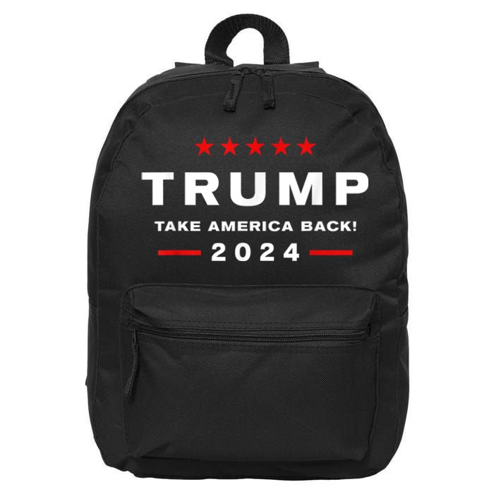 Donald Trump 2024 Take America Back Usa United States 16 in Basic Backpack