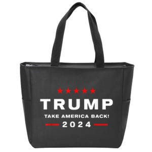 Donald Trump 2024 Take America Back Usa United States Zip Tote Bag