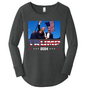 Donald Trump 2024 Survived Shot At Election Rall Women's Perfect Tri Tunic Long Sleeve Shirt