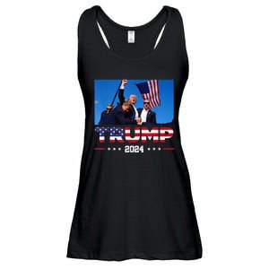 Donald Trump 2024 Survived Shot At Election Rall Ladies Essential Flowy Tank