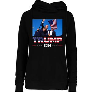 Donald Trump 2024 Survived Shot At Election Rall Womens Funnel Neck Pullover Hood