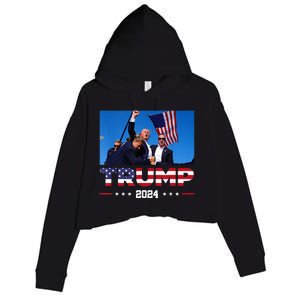 Donald Trump 2024 Survived Shot At Election Rall Crop Fleece Hoodie