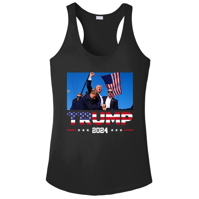 Donald Trump 2024 Survived Shot At Election Rall Ladies PosiCharge Competitor Racerback Tank