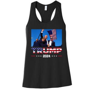 Donald Trump 2024 Survived Shot At Election Rall Women's Racerback Tank