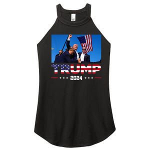 Donald Trump 2024 Survived Shot At Election Rall Women's Perfect Tri Rocker Tank