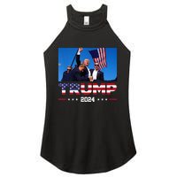 Donald Trump 2024 Survived Shot At Election Rall Women's Perfect Tri Rocker Tank