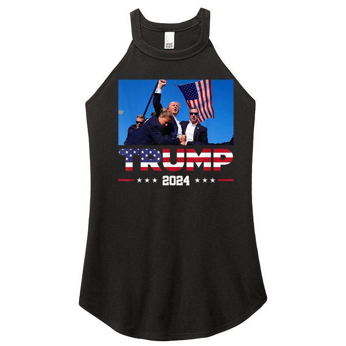 Donald Trump 2024 Survived Shot At Election Rall Women's Perfect Tri Rocker Tank