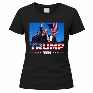 Donald Trump 2024 Survived Shot At Election Rall Women's T-Shirt