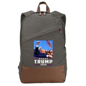 Donald Trump 2024 Survived Shot At Election Rally Cotton Canvas Backpack