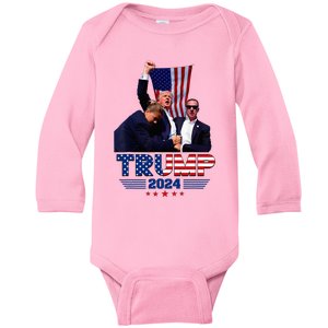 Donald Trump 2024 Survived Shot At Election Rally Baby Long Sleeve Bodysuit