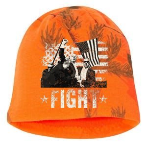 Donald Trump 2024 Fight Fight Fight Donald Trump Fist Pump Kati - Camo Knit Beanie