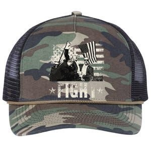 Donald Trump 2024 Fight Fight Fight Donald Trump Fist Pump Retro Rope Trucker Hat Cap