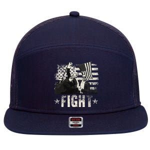 Donald Trump 2024 Fight Fight Fight Donald Trump Fist Pump 7 Panel Mesh Trucker Snapback Hat