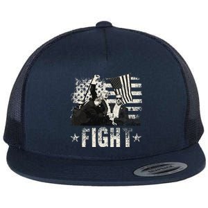 Donald Trump 2024 Fight Fight Fight Donald Trump Fist Pump Flat Bill Trucker Hat