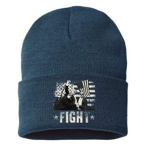 Donald Trump 2024 Fight Fight Fight Donald Trump Fist Pump Sustainable Knit Beanie