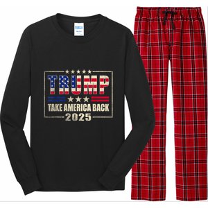 Donald Trump 2025 Take America Back American Flag Patriotic Long Sleeve Pajama Set