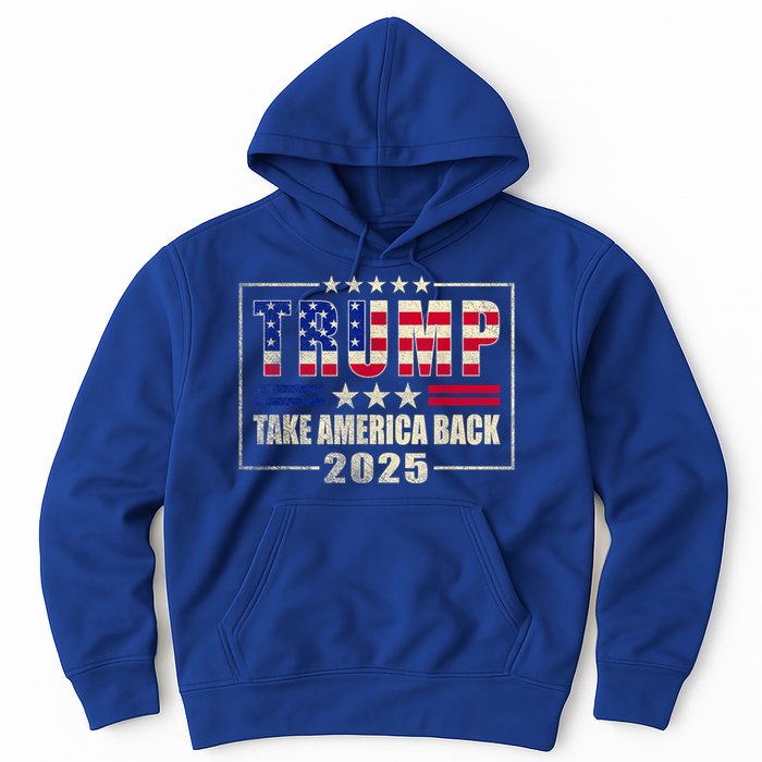 Donald Trump 2025 Take America Back American Flag Patriotic Hoodie