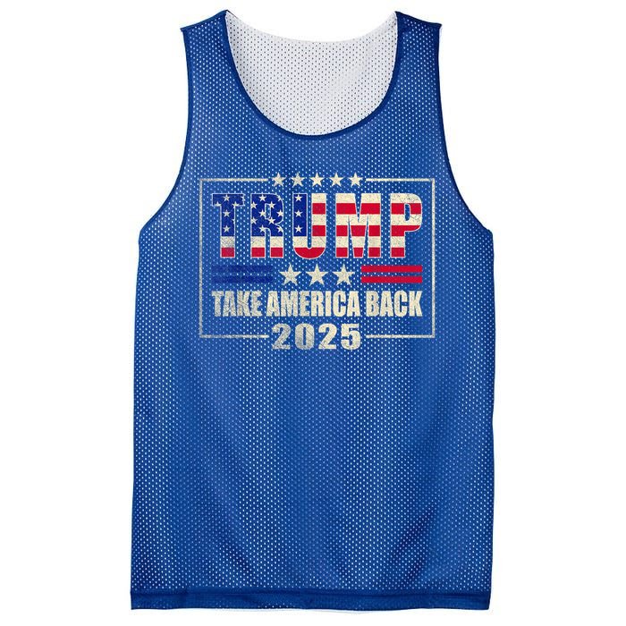 Donald Trump 2025 Take America Back American Flag Patriotic Mesh Reversible Basketball Jersey Tank