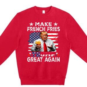 Donald Trump 2024 French Fry Make French Fries Great Again Premium Crewneck Sweatshirt