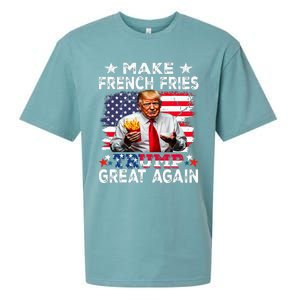 Donald Trump 2024 French Fry Make French Fries Great Again Sueded Cloud Jersey T-Shirt