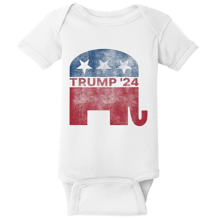 Donald Trump 2024 For President Pro Trump Vintage Republican Baby Bodysuit