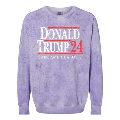 Donald Trump 2024 Take America Back Make America Great Again MAGA Colorblast Crewneck Sweatshirt