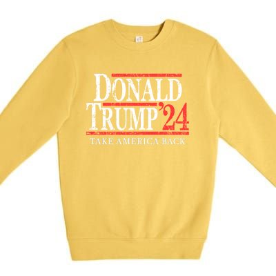 Donald Trump 2024 Take America Back Make America Great Again MAGA Premium Crewneck Sweatshirt