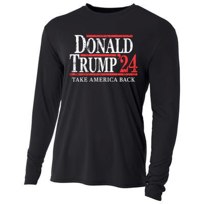 Donald Trump 2024 Take America Back Make America Great Again MAGA Cooling Performance Long Sleeve Crew