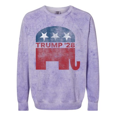 Donald Trump 2028 President Pro Trump Vintage Republican Colorblast Crewneck Sweatshirt