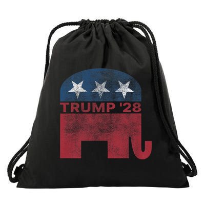 Donald Trump 2028 President Pro Trump Vintage Republican Drawstring Bag