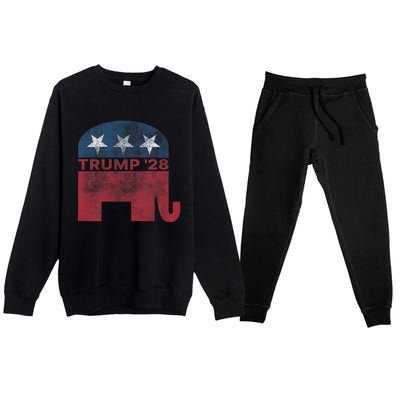 Donald Trump 2028 President Pro Trump Vintage Republican Premium Crewneck Sweatsuit Set