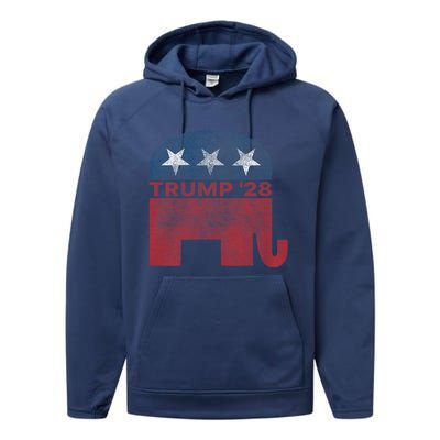 Donald Trump 2028 President Pro Trump Vintage Republican Performance Fleece Hoodie