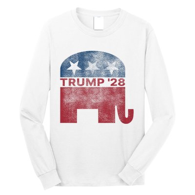 Donald Trump 2028 President Pro Trump Vintage Republican Long Sleeve Shirt