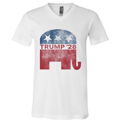 Donald Trump 2028 President Pro Trump Vintage Republican V-Neck T-Shirt