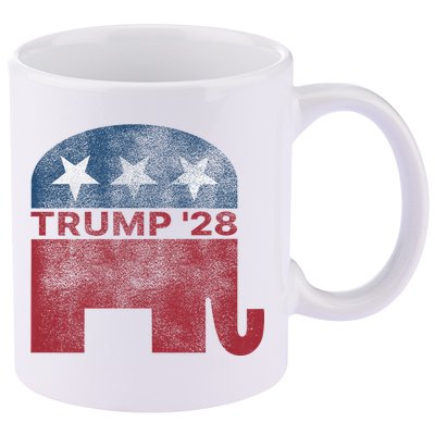 Donald Trump 2028 President Pro Trump Vintage Republican 11oz C Handle Ceramic Mug