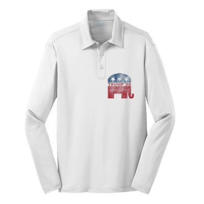 Donald Trump 2028 President Pro Trump Vintage Republican Silk Touch Performance Long Sleeve Polo