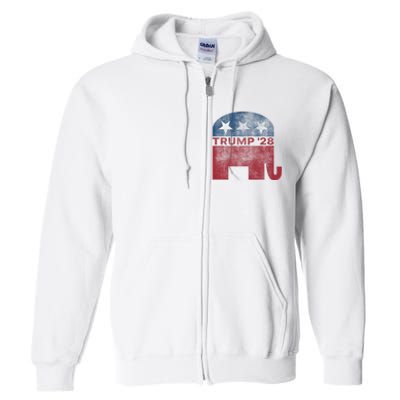 Donald Trump 2028 President Pro Trump Vintage Republican Full Zip Hoodie