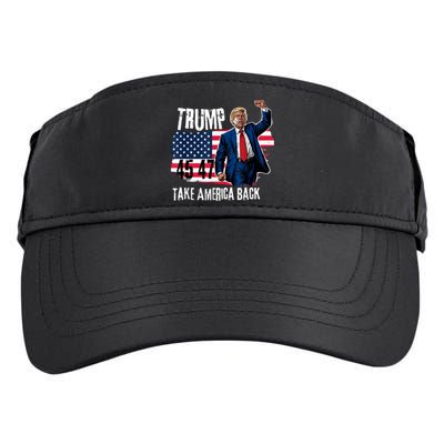 Donald Trump 2024 Take America Back American Flag Adult Drive Performance Visor