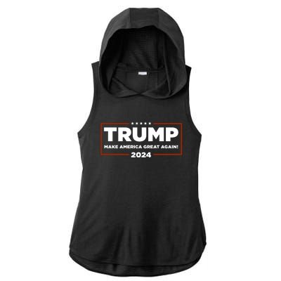 Donald Trump 2024 Make America Great Again MAGA Ladies PosiCharge Tri-Blend Wicking Draft Hoodie Tank