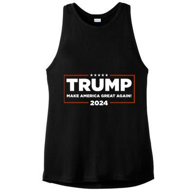 Donald Trump 2024 Make America Great Again MAGA Ladies PosiCharge Tri-Blend Wicking Tank