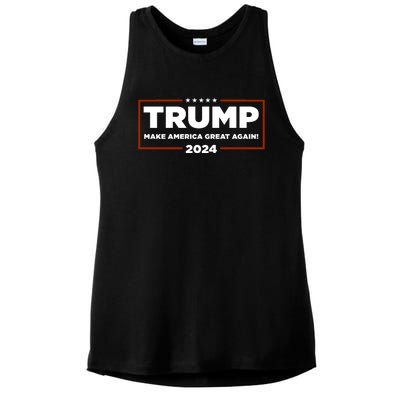 Donald Trump 2024 Make America Great Again MAGA Ladies PosiCharge Tri-Blend Wicking Tank