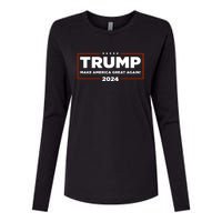 Donald Trump 2024 Make America Great Again MAGA Womens Cotton Relaxed Long Sleeve T-Shirt