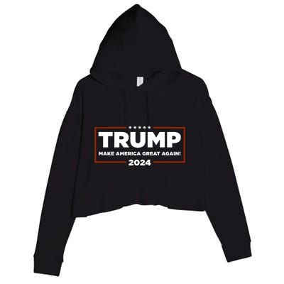 Donald Trump 2024 Make America Great Again MAGA Crop Fleece Hoodie