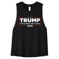 Donald Trump 2024 Make America Great Again MAGA Women's Racerback Cropped Tank