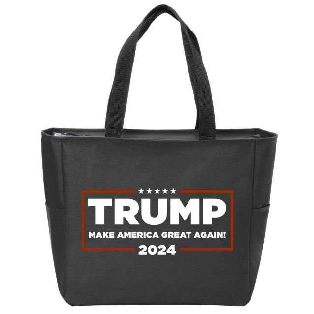Donald Trump 2024 Make America Great Again MAGA Zip Tote Bag