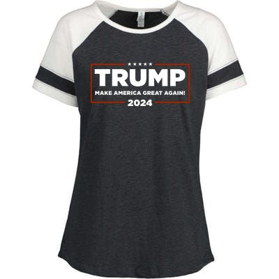 Donald Trump 2024 Make America Great Again MAGA Enza Ladies Jersey Colorblock Tee