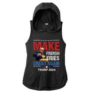 Donald Trump 2024 French Fry Make French Fries Great Again Ladies PosiCharge Tri-Blend Wicking Draft Hoodie Tank