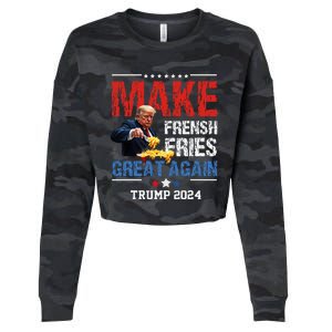 Donald Trump 2024 French Fry Make French Fries Great Again Cropped Pullover Crew