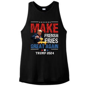 Donald Trump 2024 French Fry Make French Fries Great Again Ladies PosiCharge Tri-Blend Wicking Tank