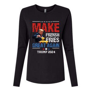 Donald Trump 2024 French Fry Make French Fries Great Again Womens Cotton Relaxed Long Sleeve T-Shirt